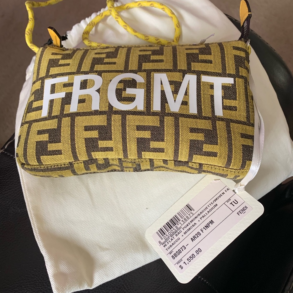 Fendi Yellow and Brown FRGMT Pattern Bag - Limited Edition: Pokémon